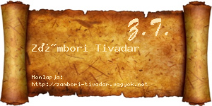 Zámbori Tivadar névjegykártya