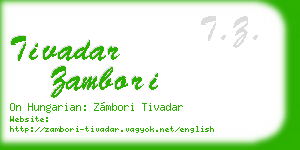 tivadar zambori business card
