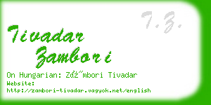 tivadar zambori business card